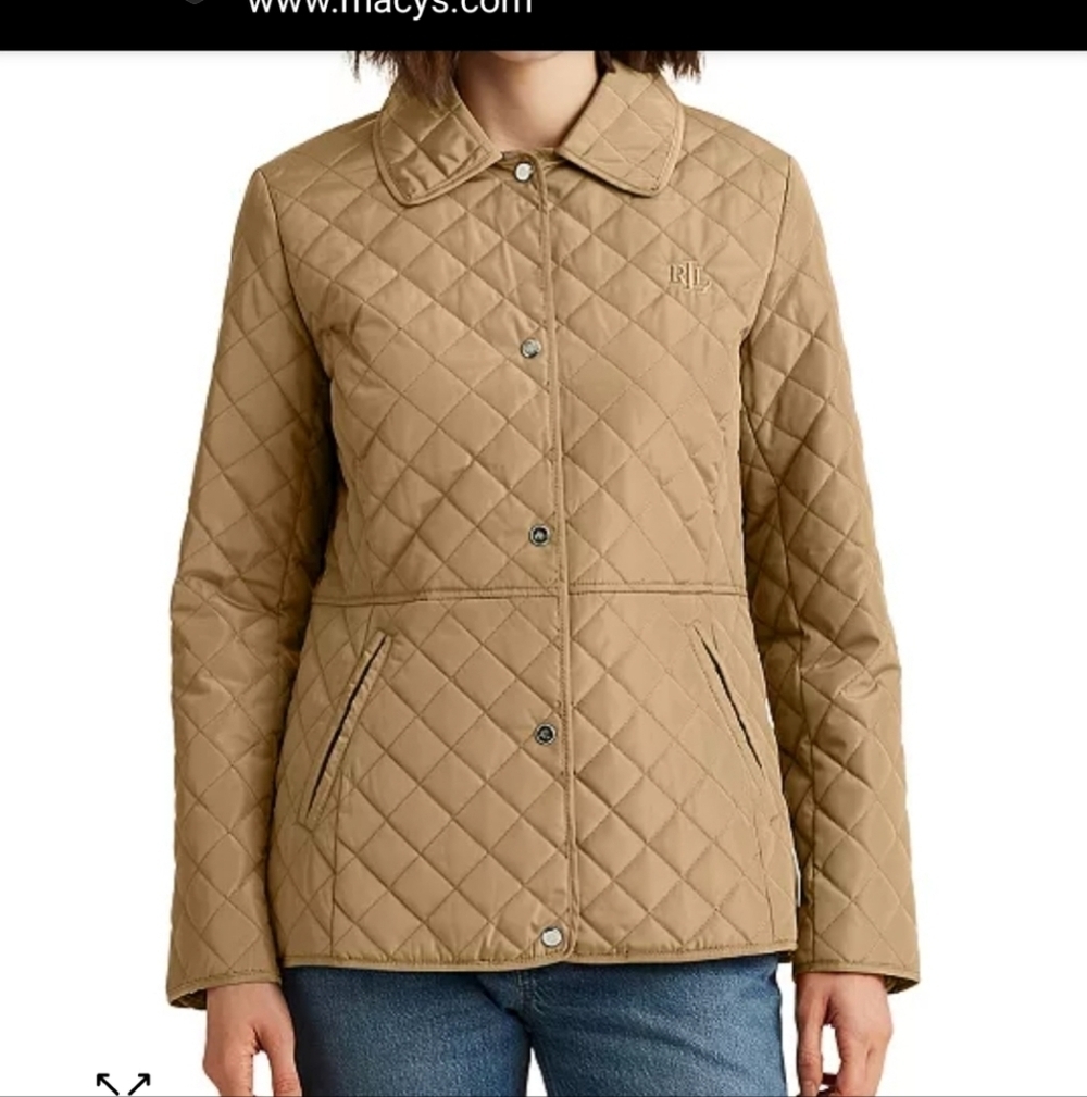 Lauren Ralph Lauren Women's Birch Tan. NWT. LARGE. QUILTED